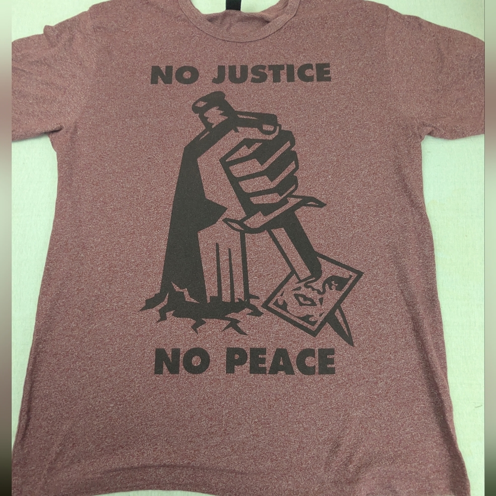 OBEY No Justice No Peace Faded Maroon Red Color T-Shirt Streetwear Large
